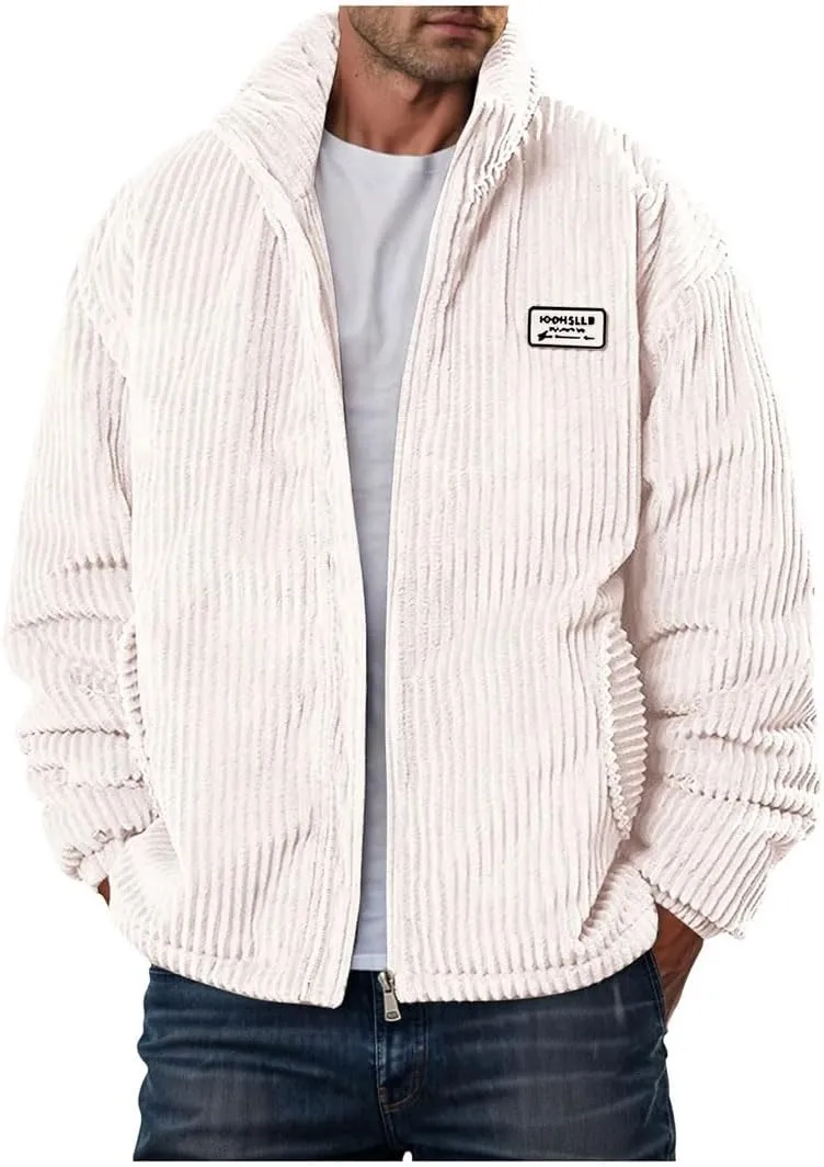 Men's Corduroy Coat Cotton Padded Jacket Thickened Cotton Padded Coat Loose Outerwear