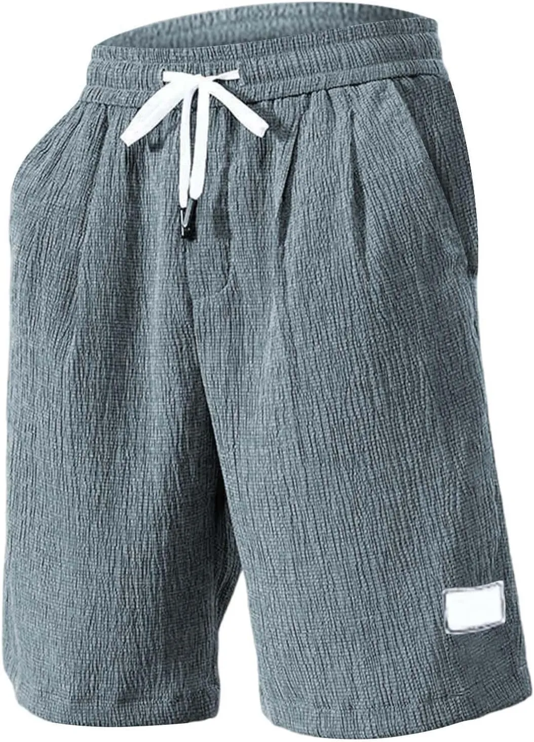 Men's Corduroy Shorts Moisture Wicking Casual Athletic Short Pants Elastic Waist Drawstring Lightweight Beach
