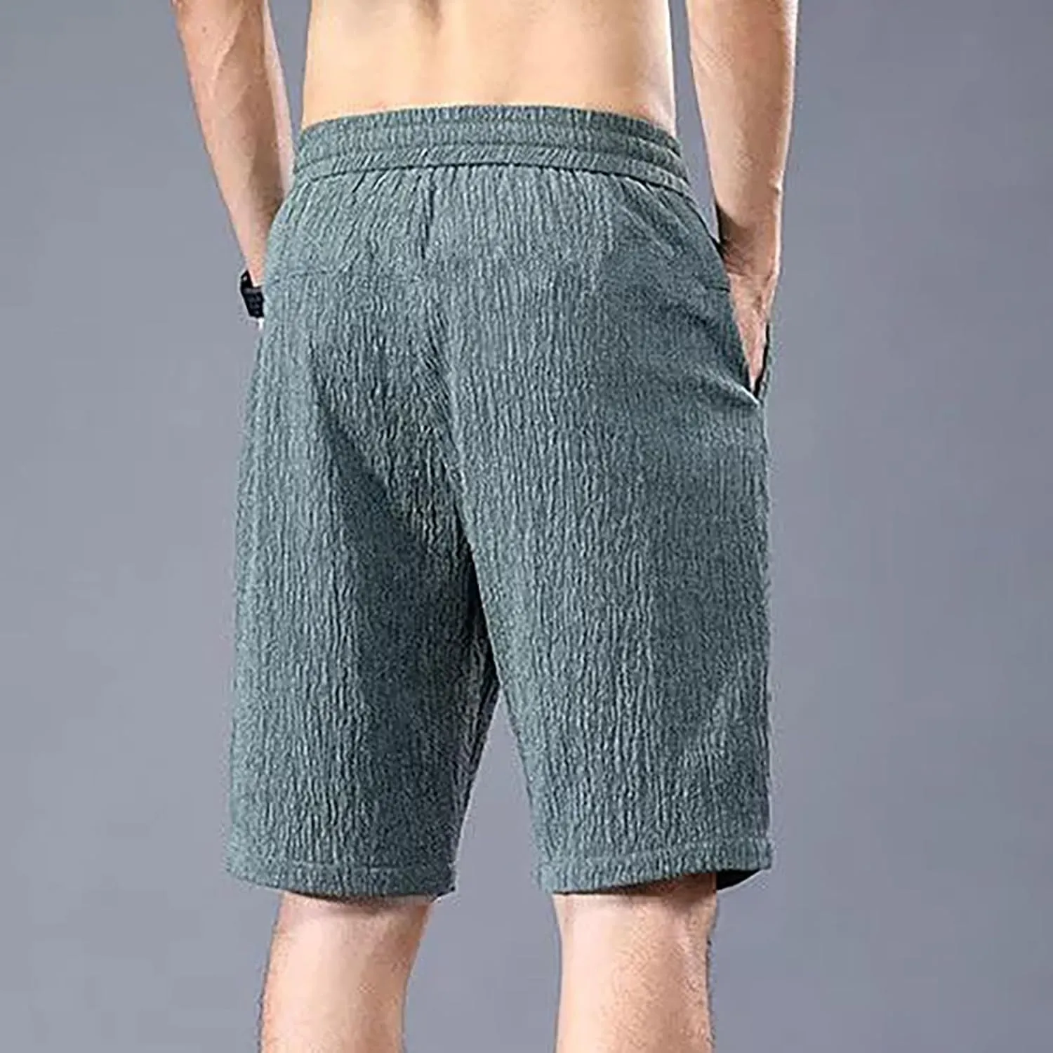 Men's Corduroy Shorts Moisture Wicking Casual Athletic Short Pants Elastic Waist Drawstring Lightweight Beach