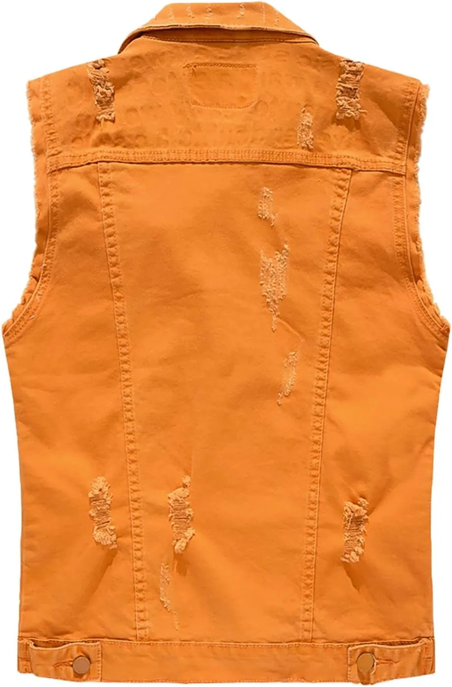Men's Denim Vest Casual Slim Fit Button Down Sleeveless Jean Vest Jacket Vintage Distressed Denim Waistcoat Outerwear