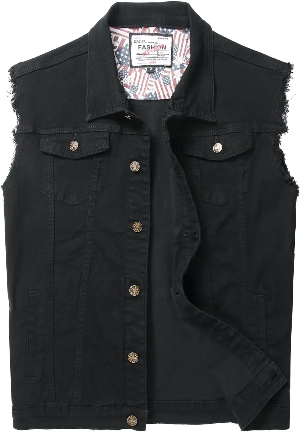 Men's Denim Vest,Sleeveless Jean Jacket Ripped Stretchy Distressed Battle Vest for Men Sleeve Less Outerwear