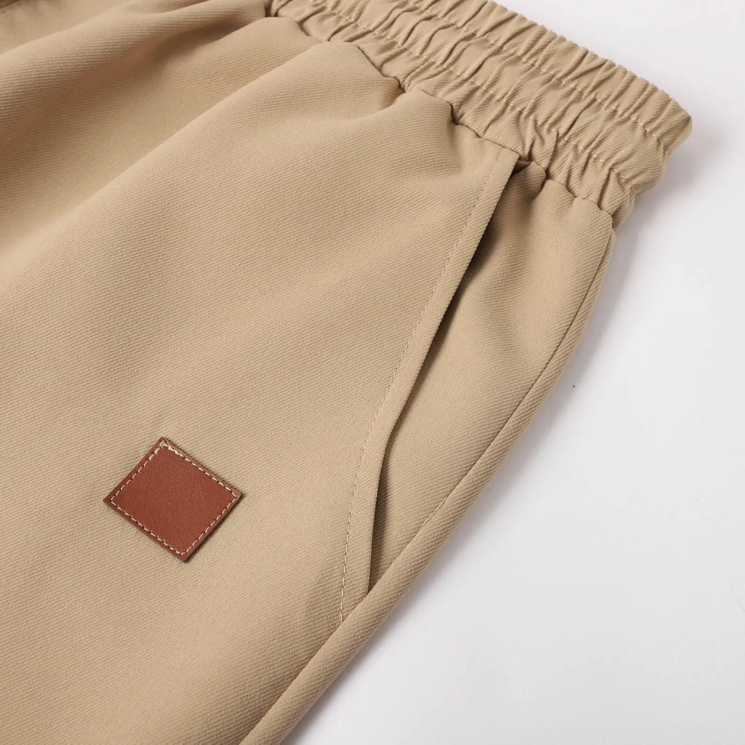 Mens Drawstring Casual Cargo Pants Elastic Waisted Straight Relaxed Fit Sweatpants Lightweight Classic Joggers wiht Pockets