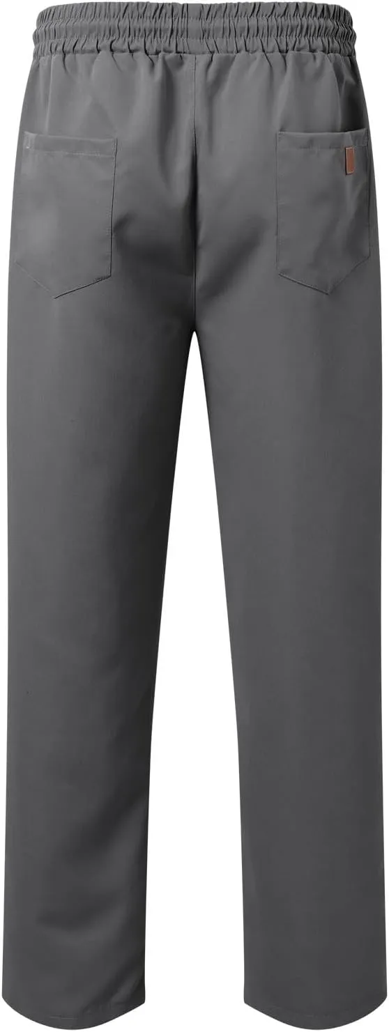 Mens Drawstring Casual Cargo Pants Elastic Waisted Straight Relaxed Fit Sweatpants Lightweight Classic Joggers wiht Pockets