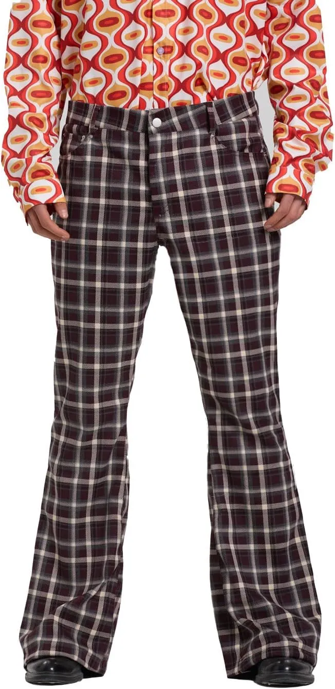 Men's Flared Trousers 70s Outfits Bell Bottom Classic Flared Disco Denim Pants,Vintage Pants, Used Look Flared Jeans