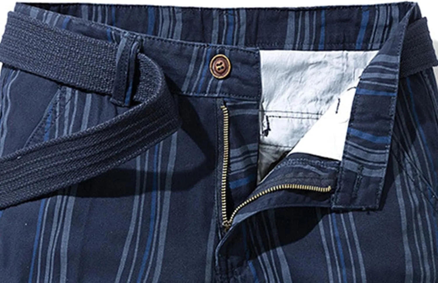 Men's Golf Dress Shorts,Stretch Comfy Lightweight Quick Dry Chino Casual Shorts with Pockets Striped Cargo Pants