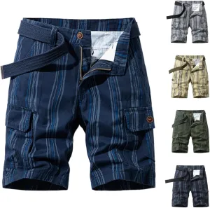 Men's Golf Dress Shorts,Stretch Comfy Lightweight Quick Dry Chino Casual Shorts with Pockets Striped Cargo Pants