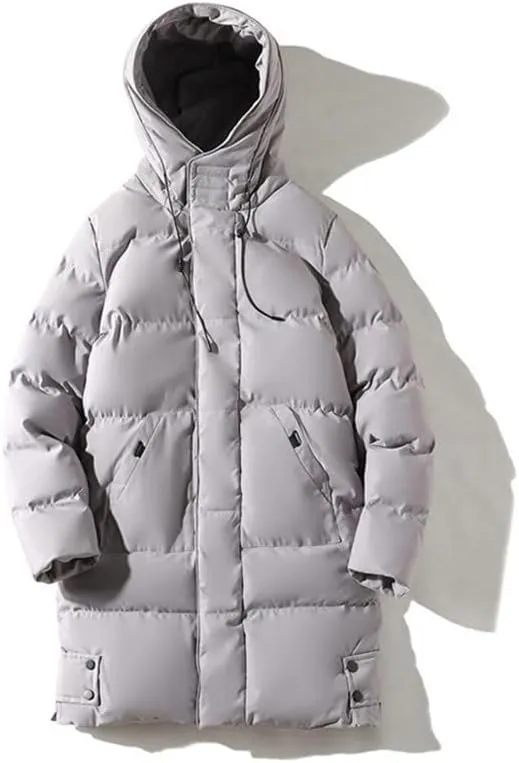 Men's Long Coat Winter Cotton Padded Jacket Hood Parka Outerwear Thick Warm Windbreaker