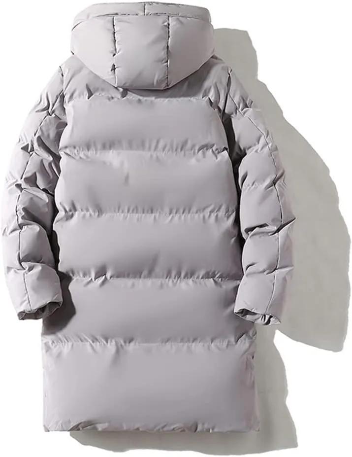 Men's Long Coat Winter Cotton Padded Jacket Hood Parka Outerwear Thick Warm Windbreaker
