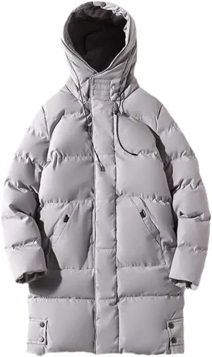 Men's Long Coat Winter Cotton Padded Jacket Hood Parka Outerwear Thick Warm Windbreaker