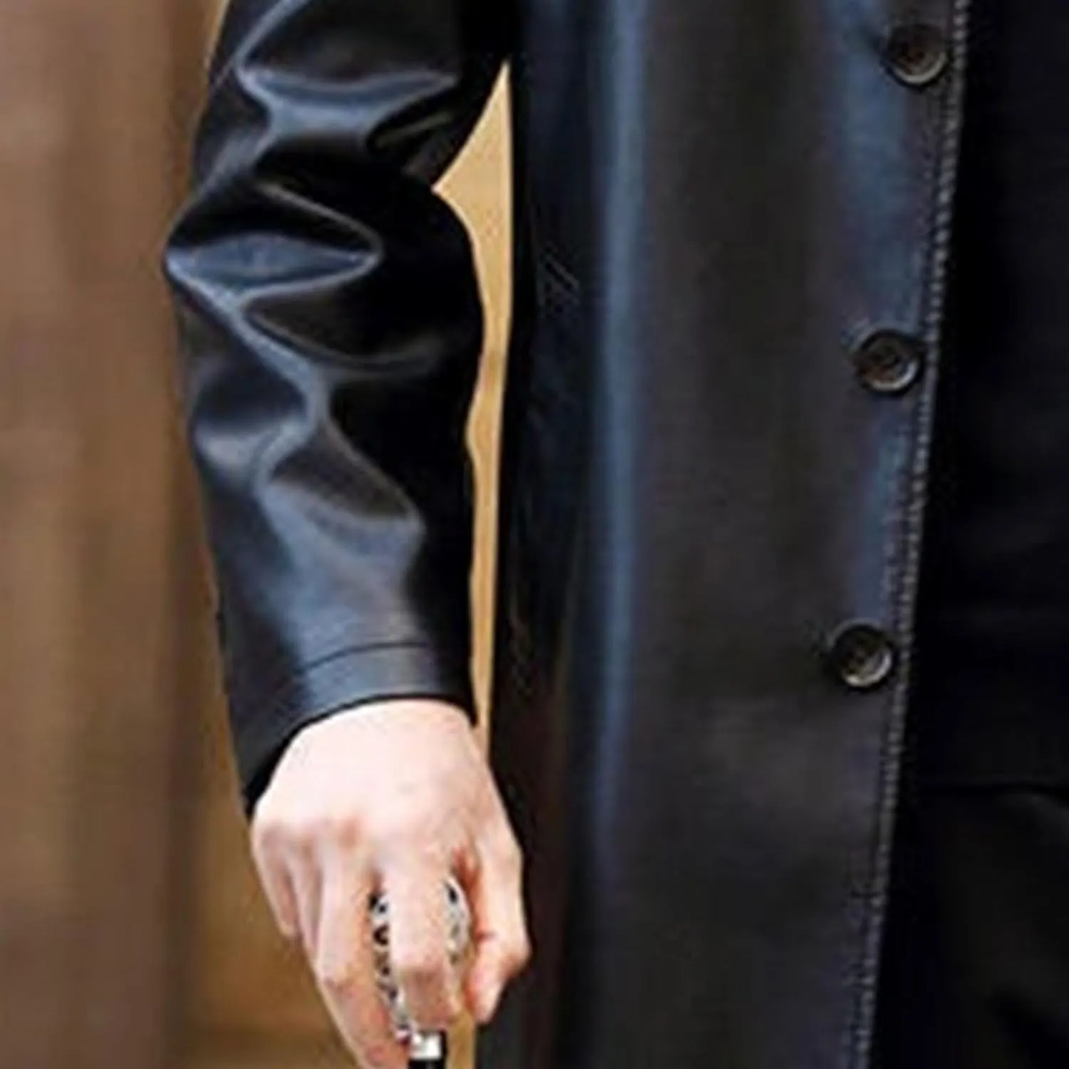 Mens Long Warm Leather Coat Winter Thicken Bomber PU Jacket Button Style Motorcycle Leathers Coats