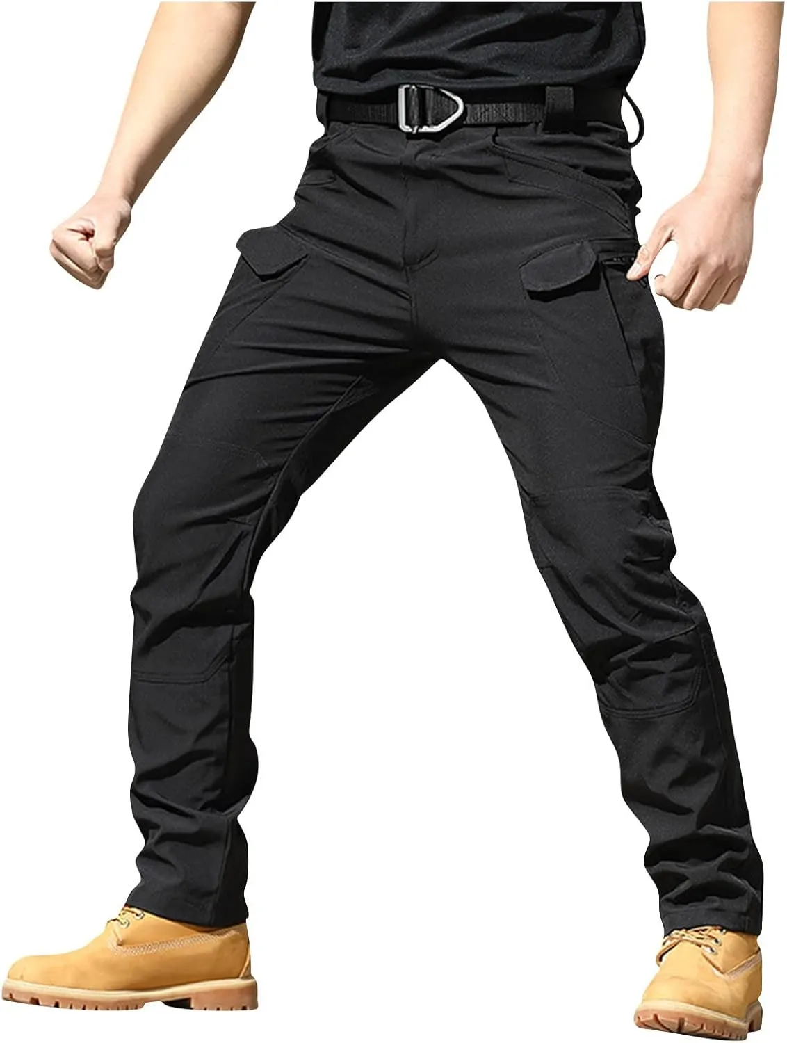 Mens Pants Cargo Multi Pockets Relaxed Fit Pants Ripstop Stretch Stylish Pants Big and Tall Trousers Work