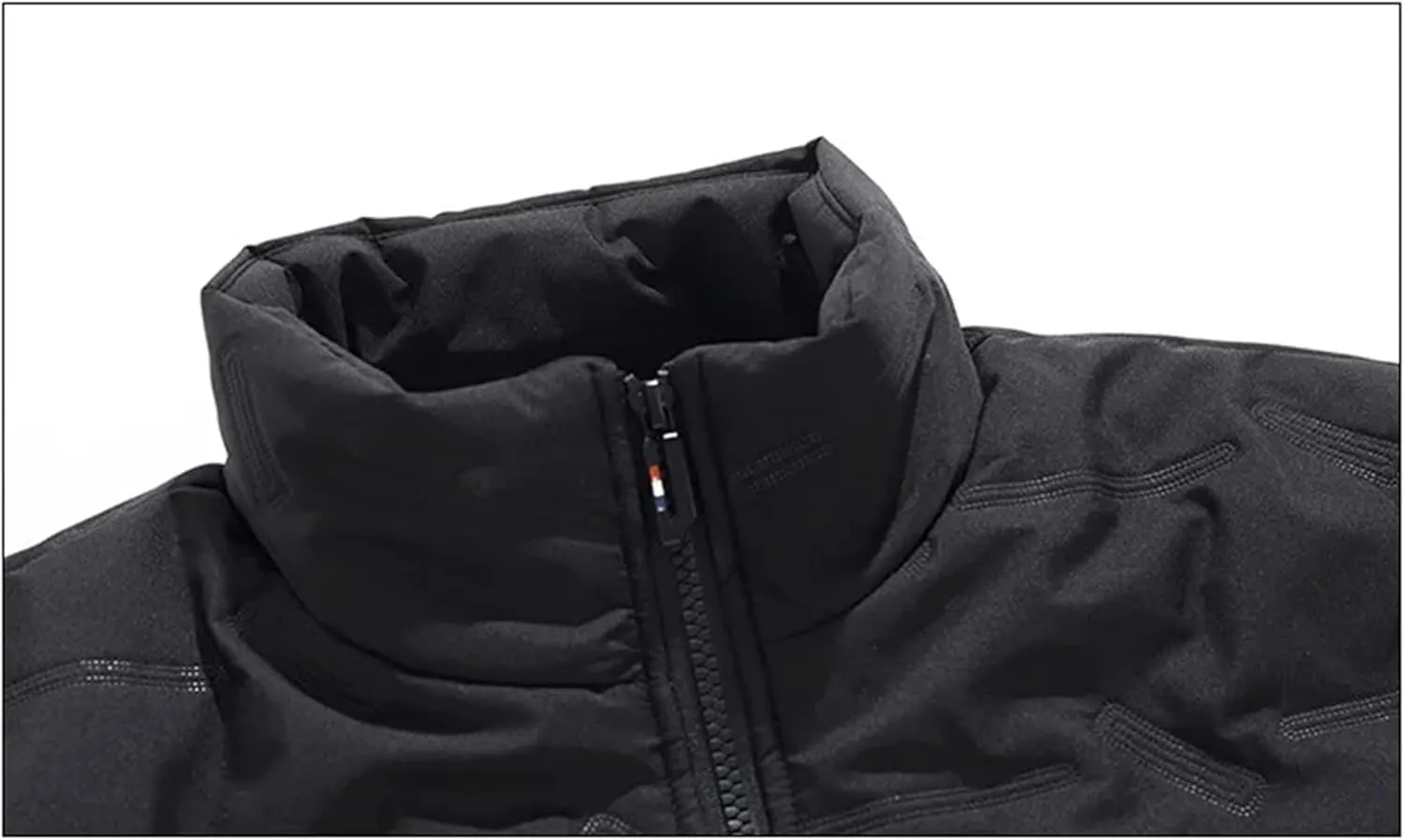 Men's Solid Stand Collar Zipper Cotton-Padded Vintage Thick Warm Outdoor Plush Parka Coat