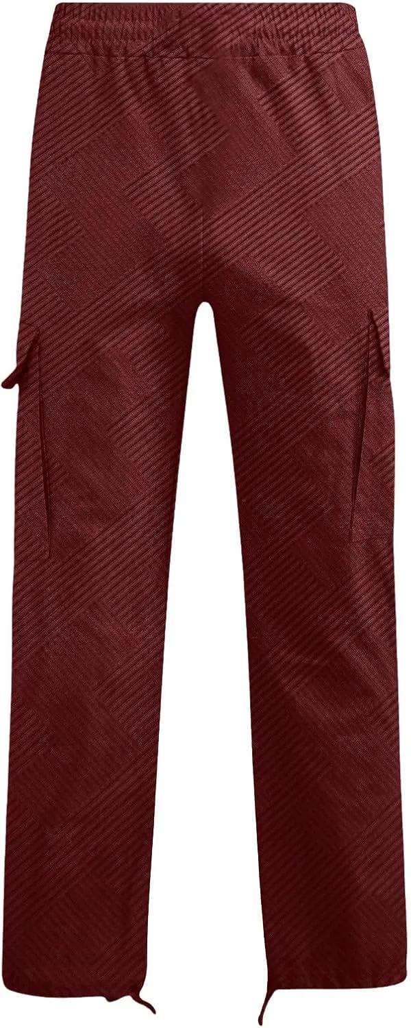 Men's Sport Fitness Loose Running Casual Drawstring Track Pants