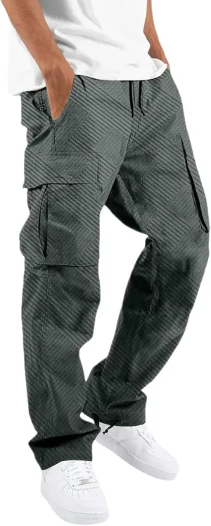 Men's Sport Fitness Loose Running Casual Drawstring Track Pants