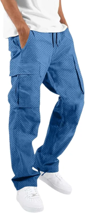 Men's Sport Fitness Loose Running Casual Drawstring Track Pants