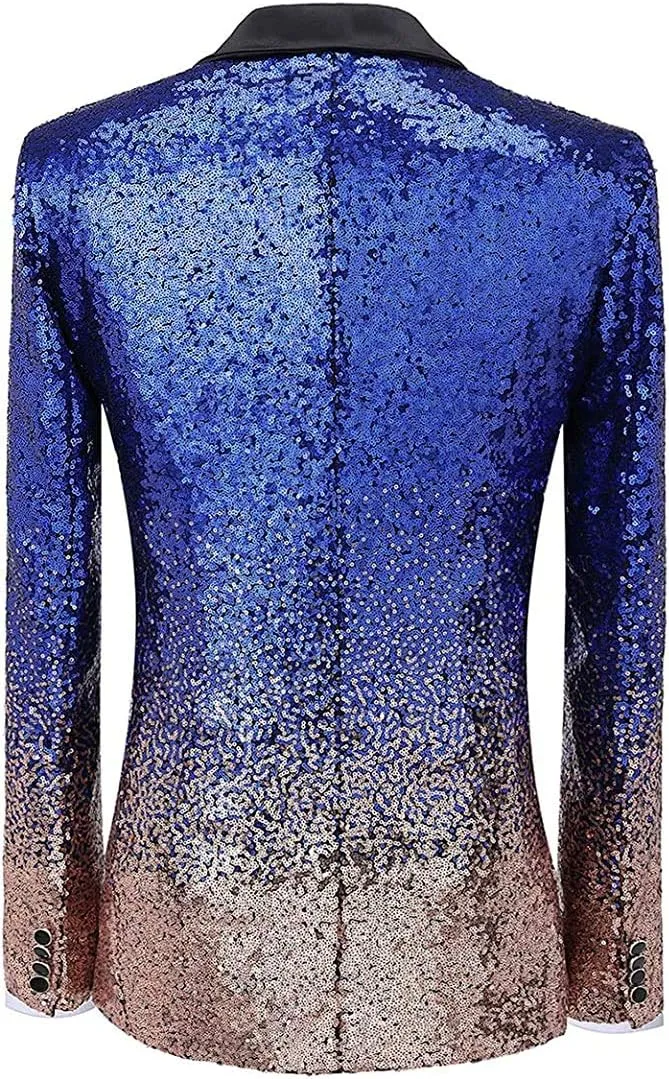 Men's Suit 3 Pieces Shiny Sequin Mens Suit Notch Lapel Tuxedo Wedding Formal Suit