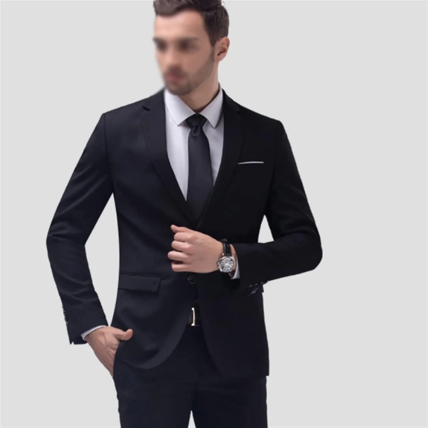 Men's Suit Set Formal Suit Jacket Pants Slim Business Tuxedo 2 Piece Suit Wedding