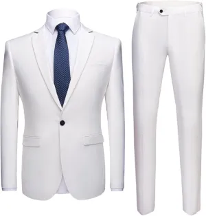Men's Suit Set Formal Suit Jacket Pants Slim Business Tuxedo 2 Piece Suit Wedding