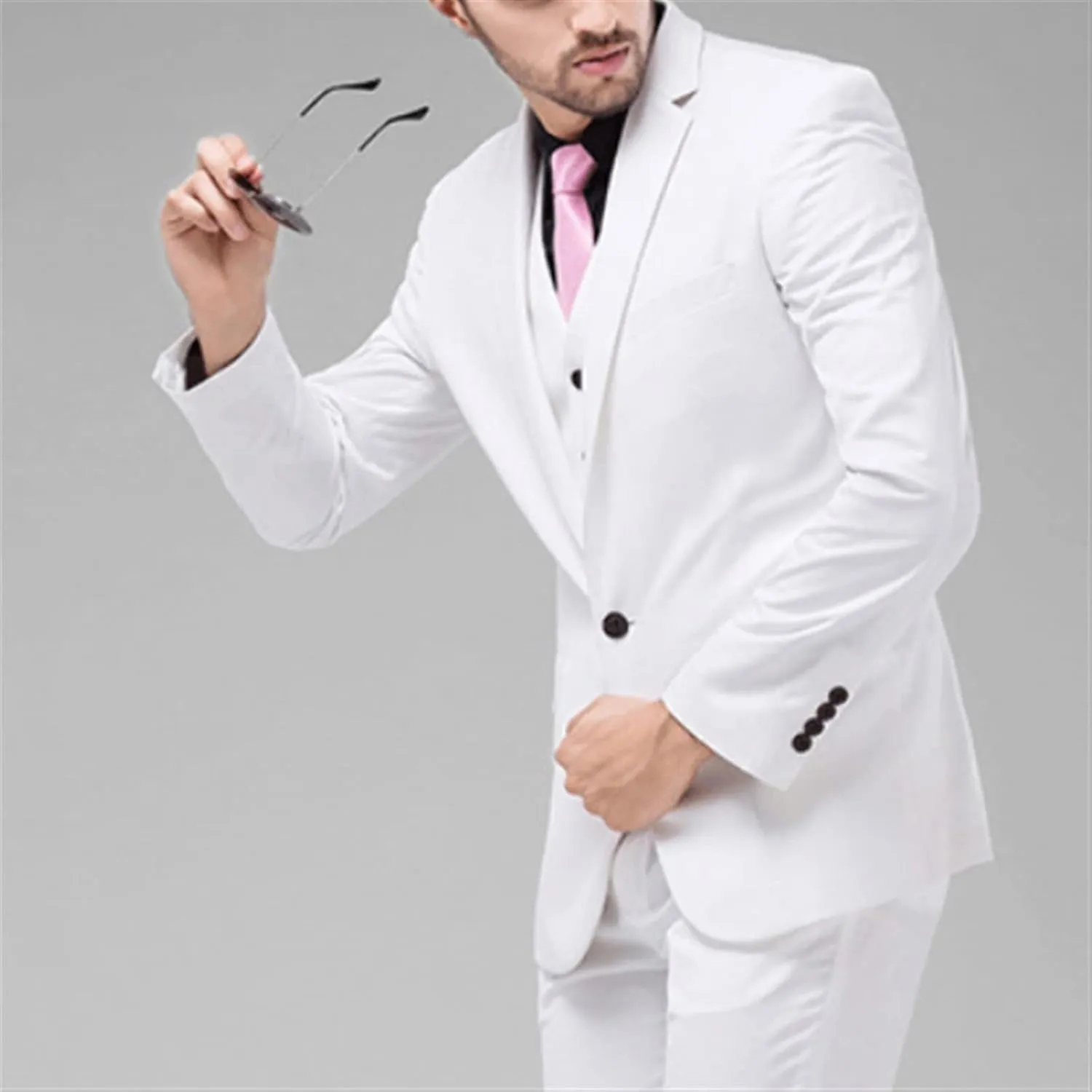Men's Suit Set Formal Suit Jacket Pants Slim Business Tuxedo 2 Piece Suit Wedding