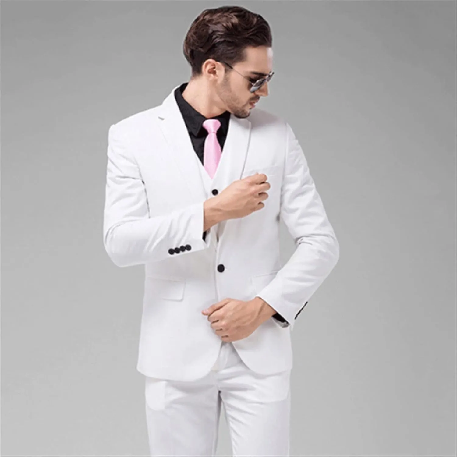 Men's Suit Set Formal Suit Jacket Pants Slim Business Tuxedo 2 Piece Suit Wedding