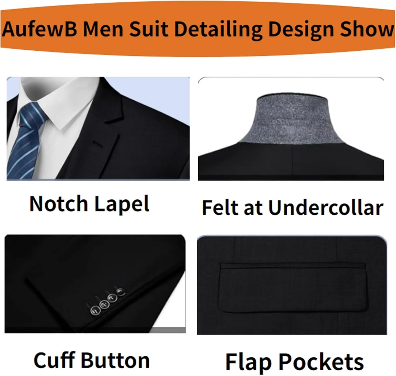 Mens Suit Slim Fit Double Breasted Suit for Men,2 Piece Suit Tuxedo Blazer Pants Suit Set for Wedding