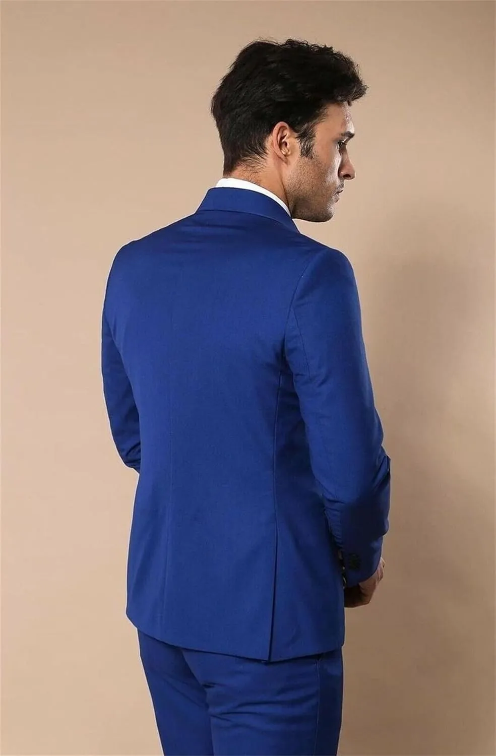 Mens Suit Slim Fit Double Breasted Suit for Men,2 Piece Suit Tuxedo Blazer Pants Suit Set for Wedding