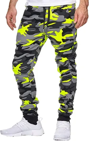 Men's Sweatpants Jogging Print Camouflage Fitness Casual Trousers Sports Shot Men's Pants Glitter Foam