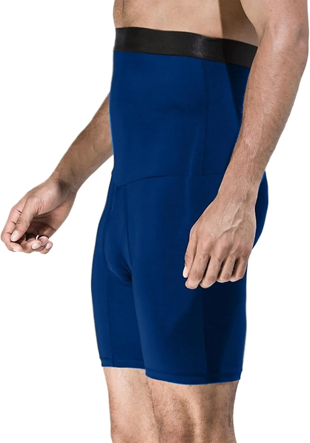 Men's Swim Trunks Plus Size Boxer Underwear 2 in 1 Solid Color High Stretch Panties Comfortable Breathable Briefs
