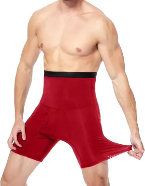Men's Swim Trunks Plus Size Boxer Underwear 2 in 1 Solid Color High Stretch Panties Comfortable Breathable Briefs