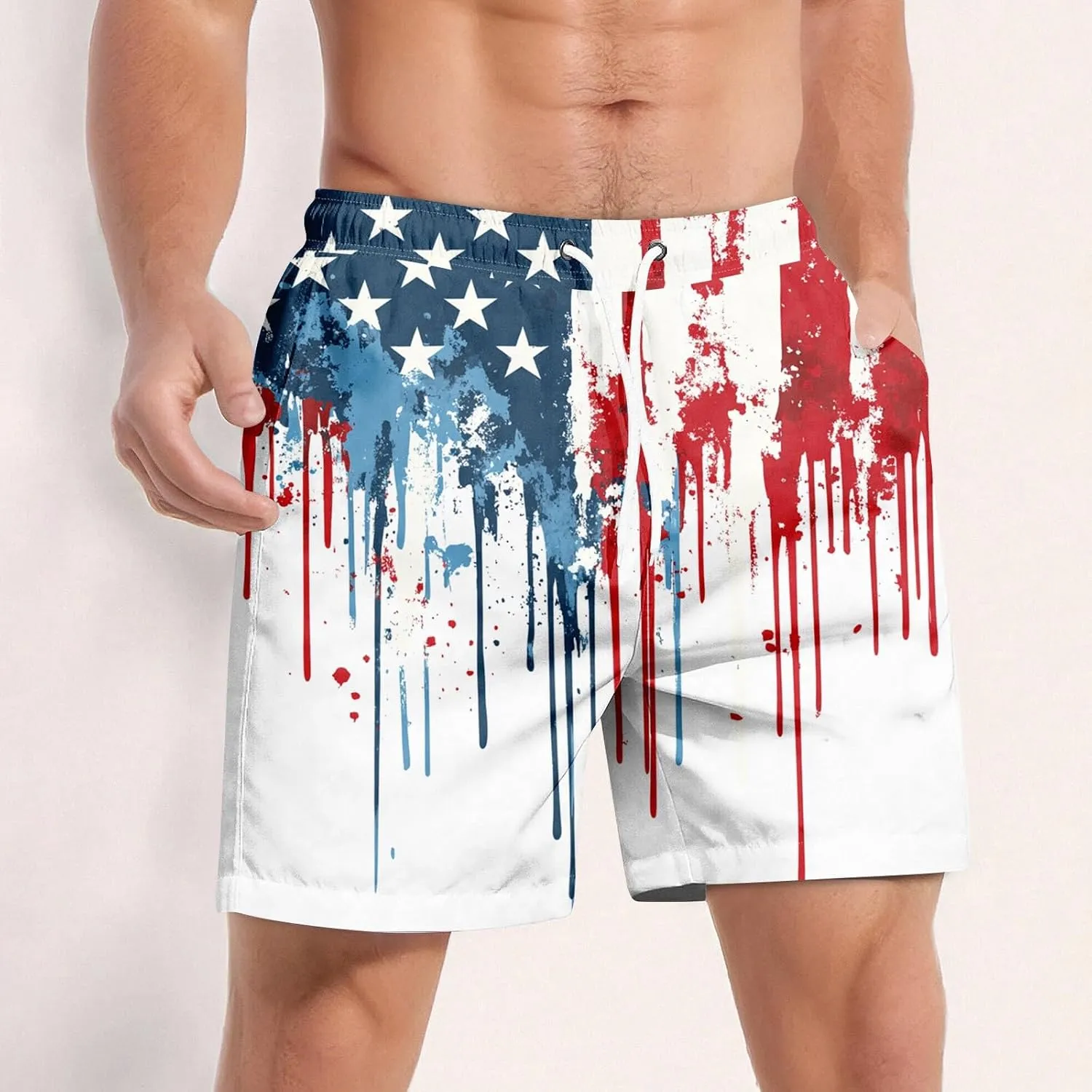 Mens Swim Trunks Quick Dry Beach Board Shorts with Mesh Lining Swimwear Bathing Suit