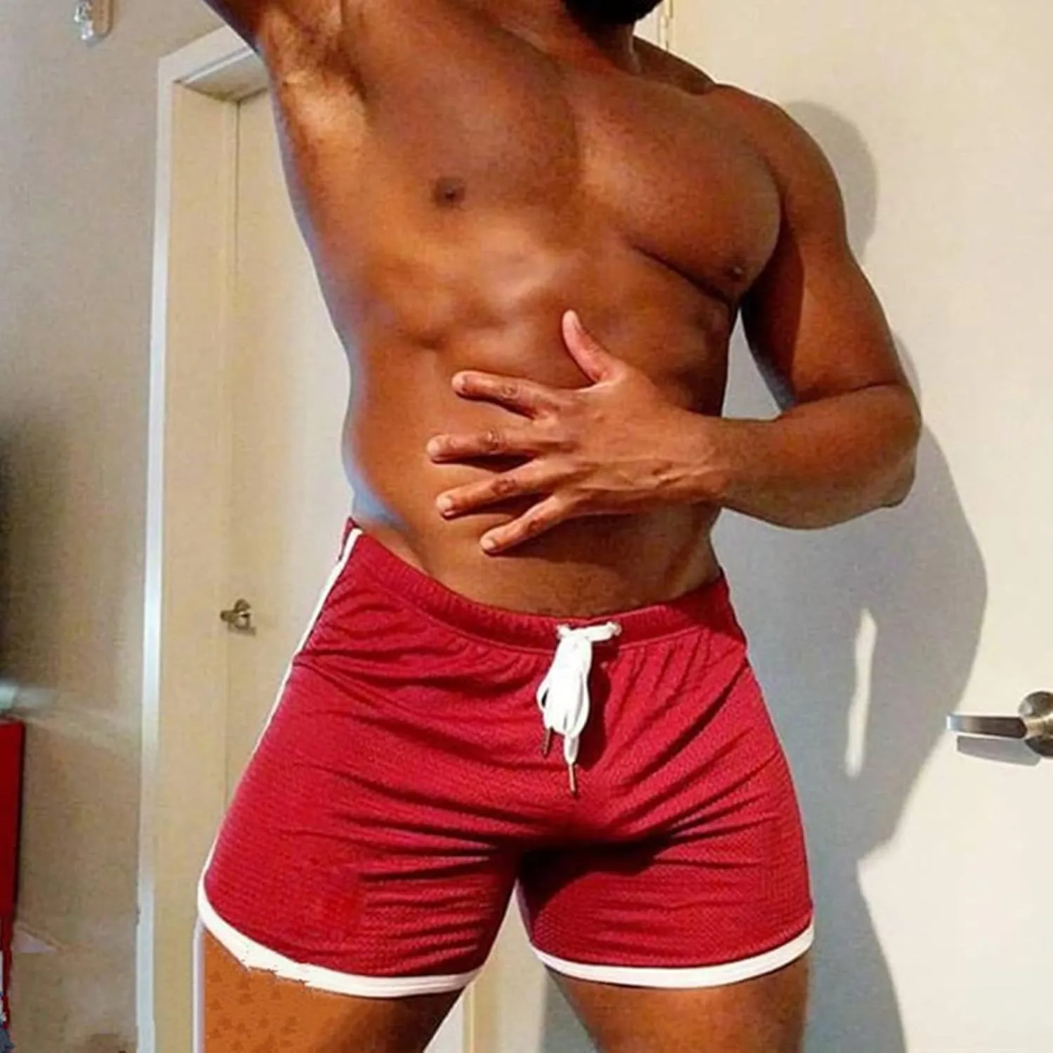 Mens Swim Trunks Quick Dry Summer Beach Swimwear Beach Boxer Shorts Drawstring Swimming Water Shorts Causal Gym Workout Short