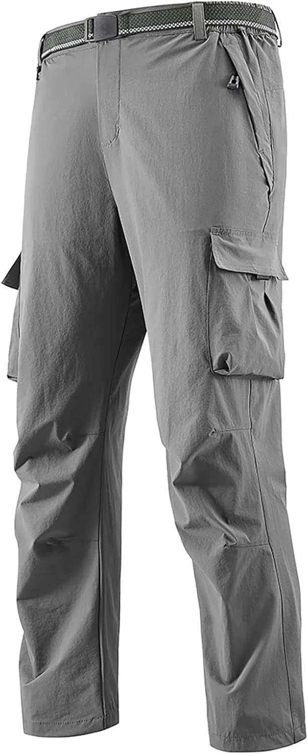 Mens Tactical Cargo Pants Loose Fit Stretch Casual Hiking Pants Lightweight Straight Leg Summer Athletic Joggers with Pockets