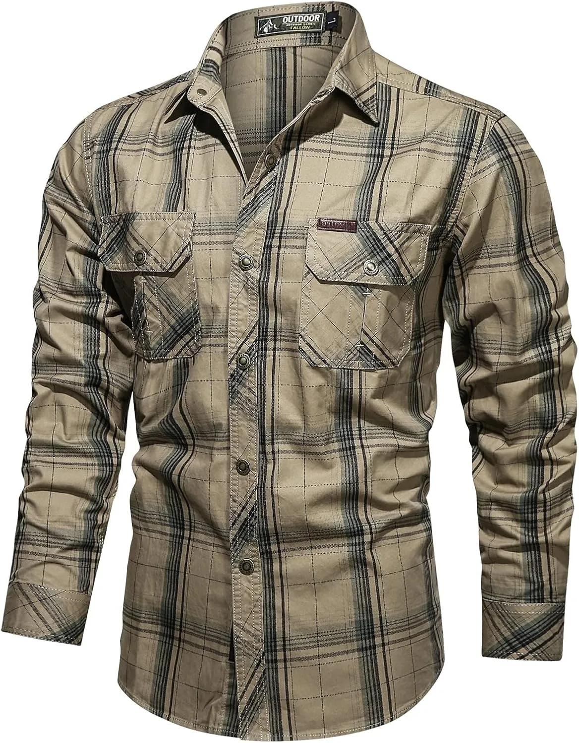 Mens Tactical Polos Shirts Long Sleeve Military Pullovers Lightweight Quick Dry Shirts for Hiking Travel Safari Shirts