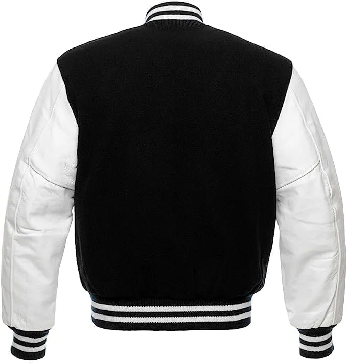Men's Varsity Leather Sleeves Jacket Baseball Bomber Letterman Jackets