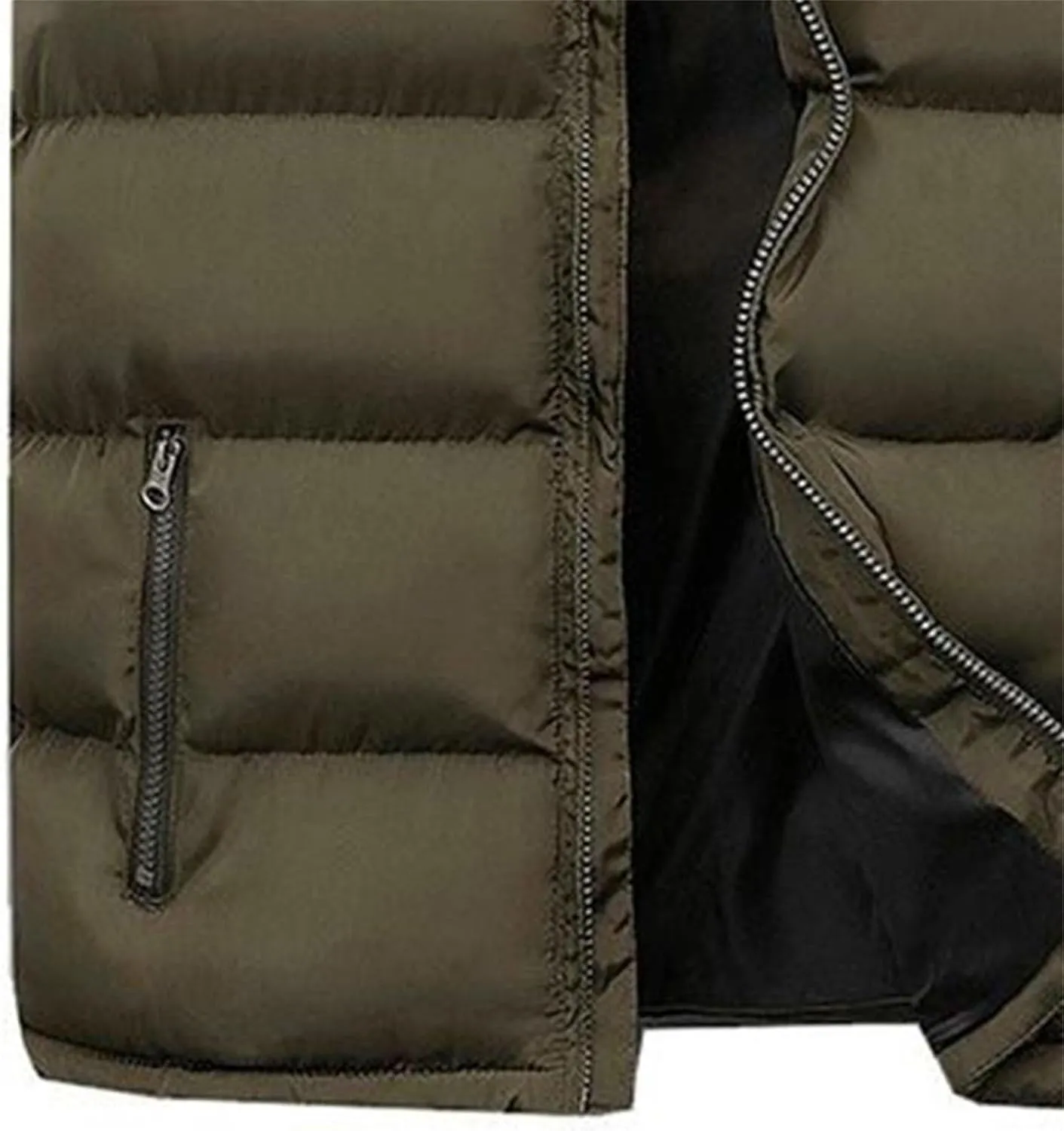 Men's Winter Puffer Vest Outerwear Casual Warm Sleeveless Jackets Cotton Padded Thicken Down Waistcoat