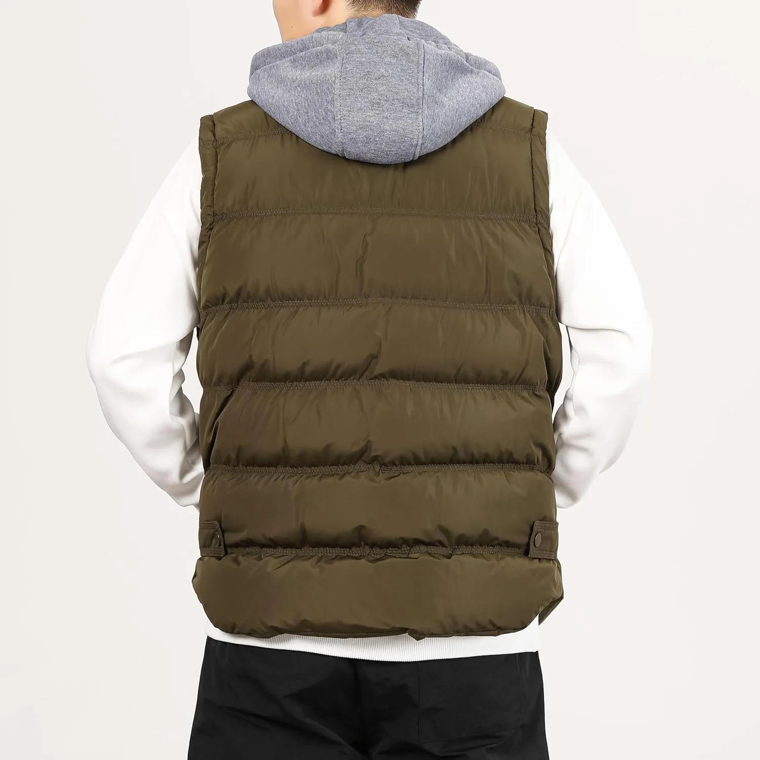 Men's Winter Puffer Vest, Sleeveless Jacket with Padded and Detachable Hood - Ideal Outerwear for Cold Weather