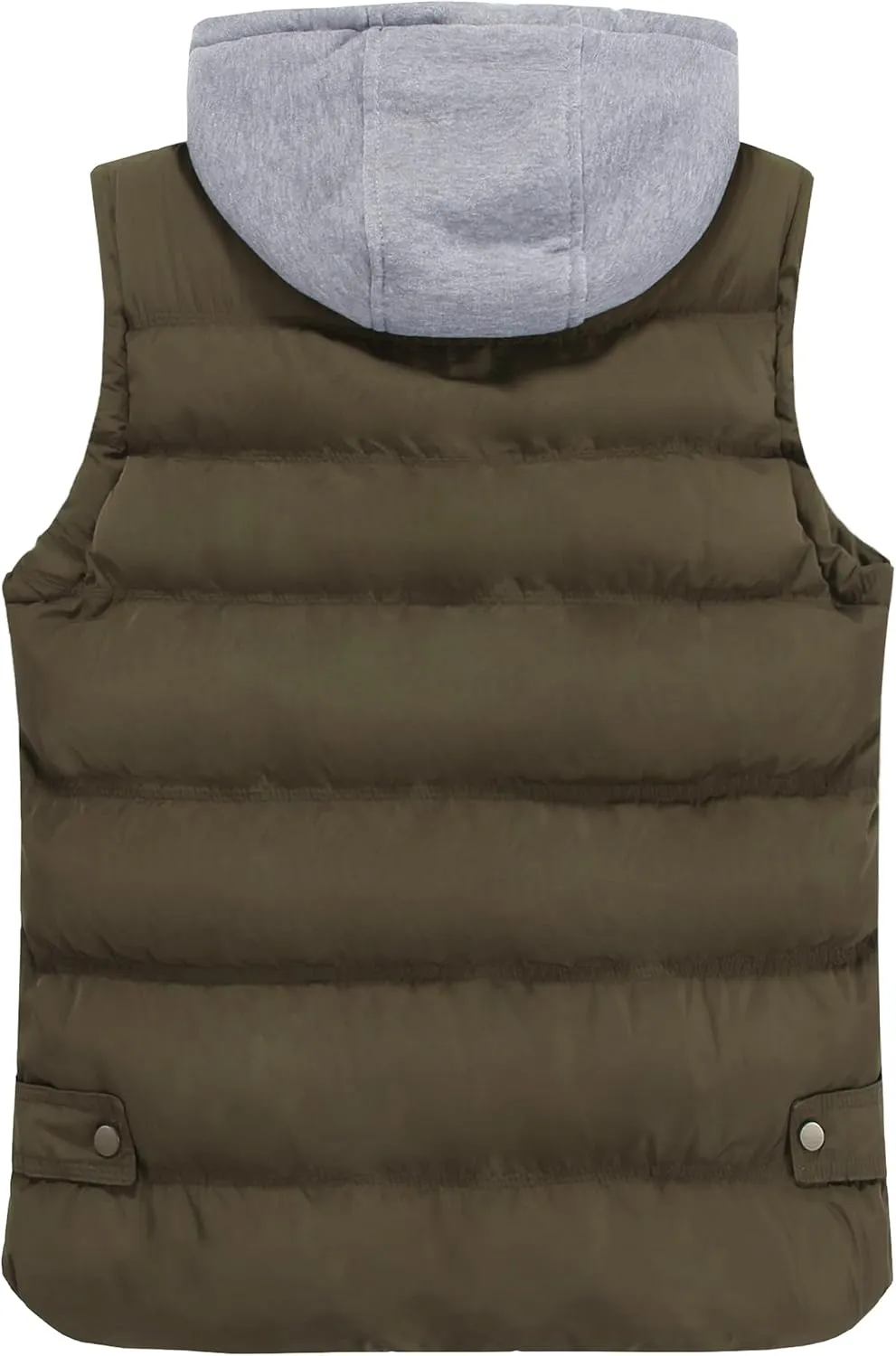 Men's Winter Puffer Vest, Sleeveless Jacket with Padded and Detachable Hood - Ideal Outerwear for Cold Weather