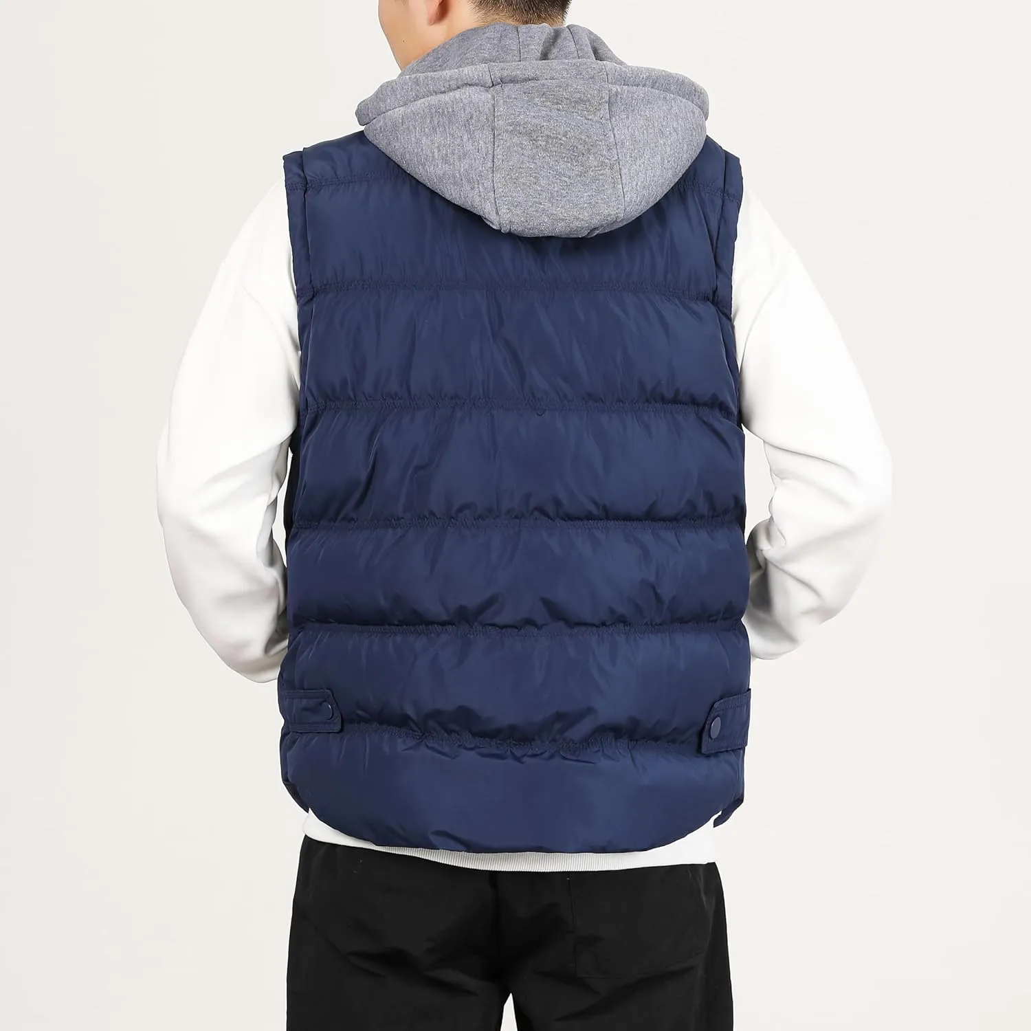 Men's Winter Puffer Vest, Sleeveless Jacket with Padded and Detachable Hood - Ideal Outerwear for Cold Weather
