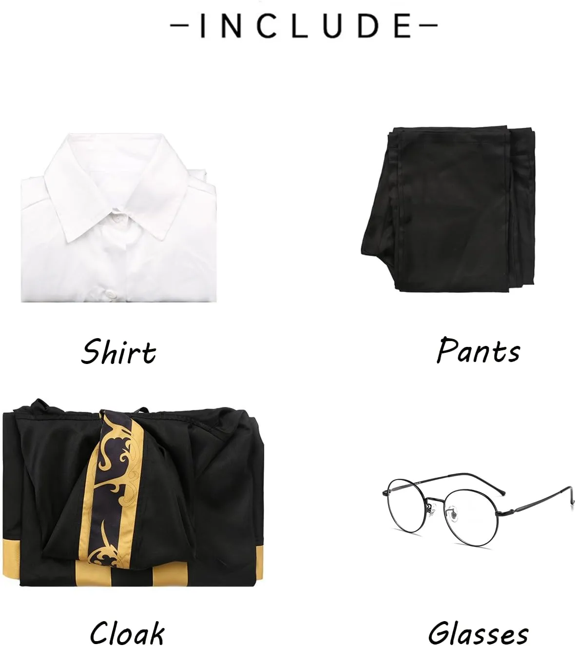 Mens Wistoria Cosplay Coat Anime Gemstone Serfort Cosplay Shirt Vintage Inspired Cloak with Glasses Halloween