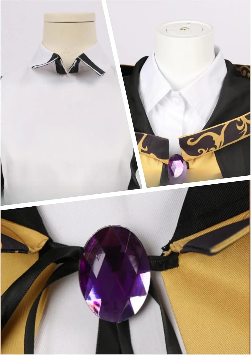 Mens Wistoria Cosplay Coat Anime Gemstone Serfort Cosplay Shirt Vintage Inspired Cloak with Glasses Halloween
