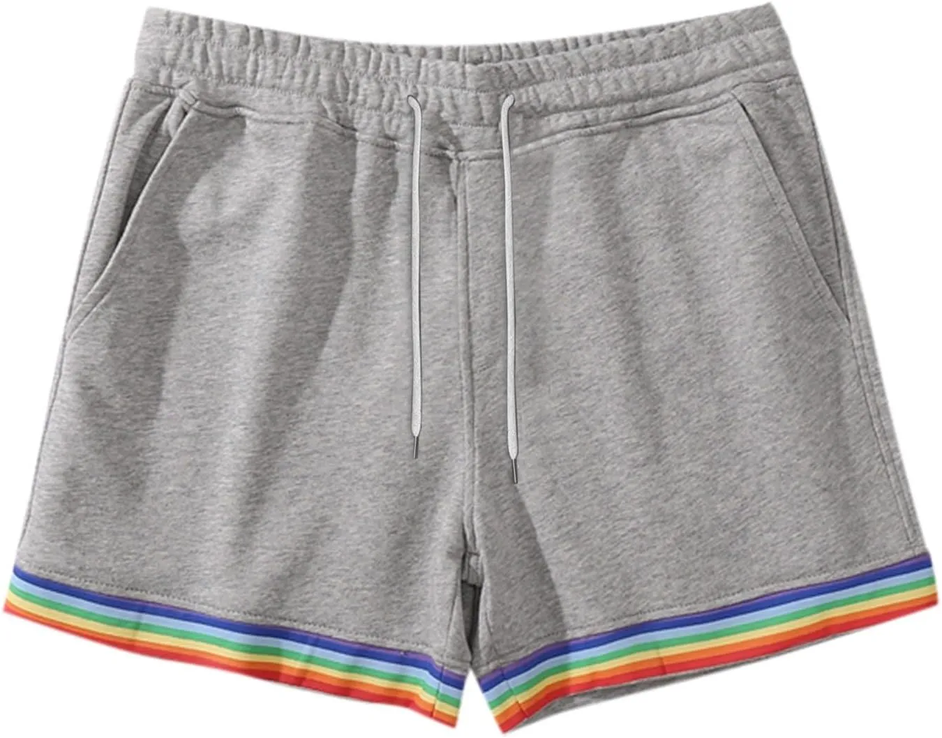 Mens Workout Shorts Rainbow Stripe Basketball Shorts 3 Inch Men Running Shorts Breathable with Pockets for Athletic Gym