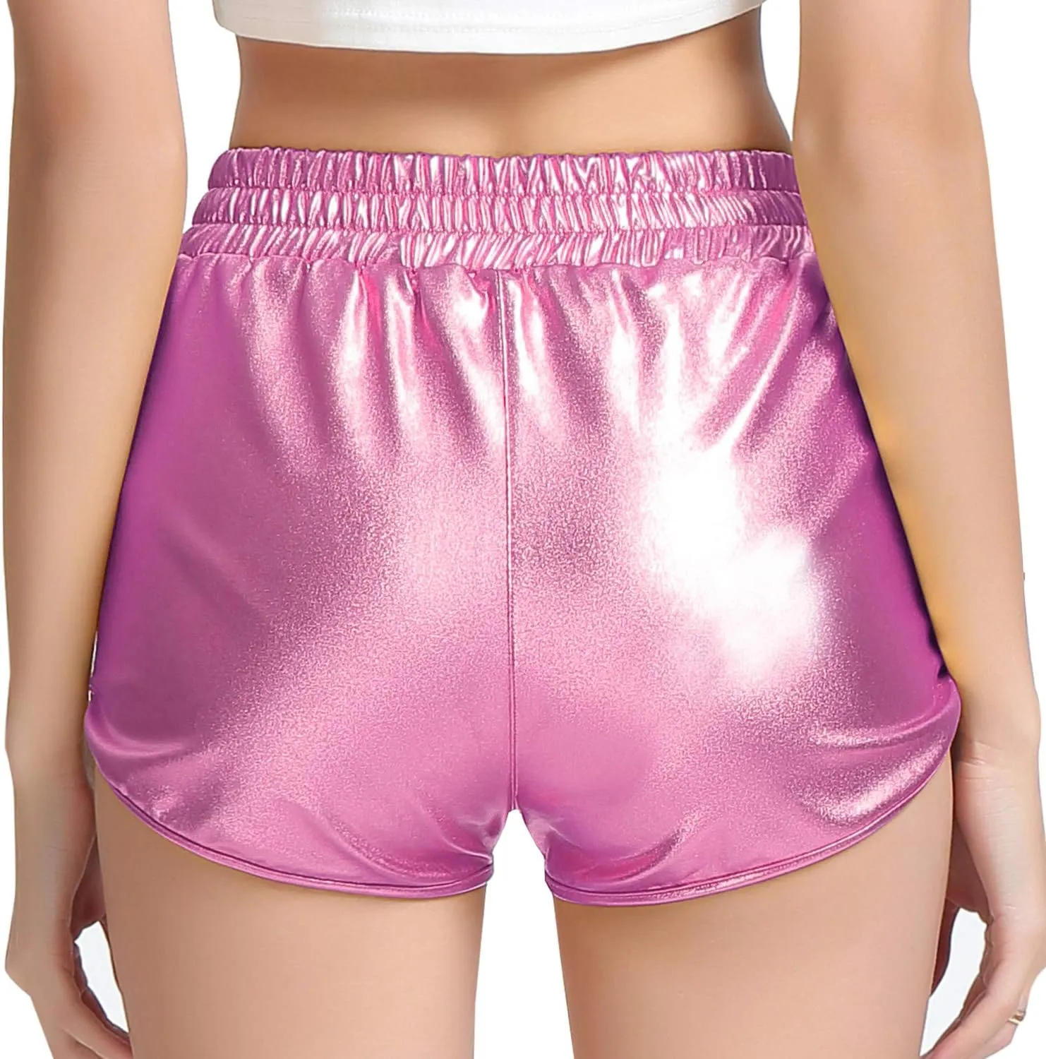 Mirawise Girls Metallic Shorts Shiny Hot Pants Sparkly Dance Outfits Short Pants
