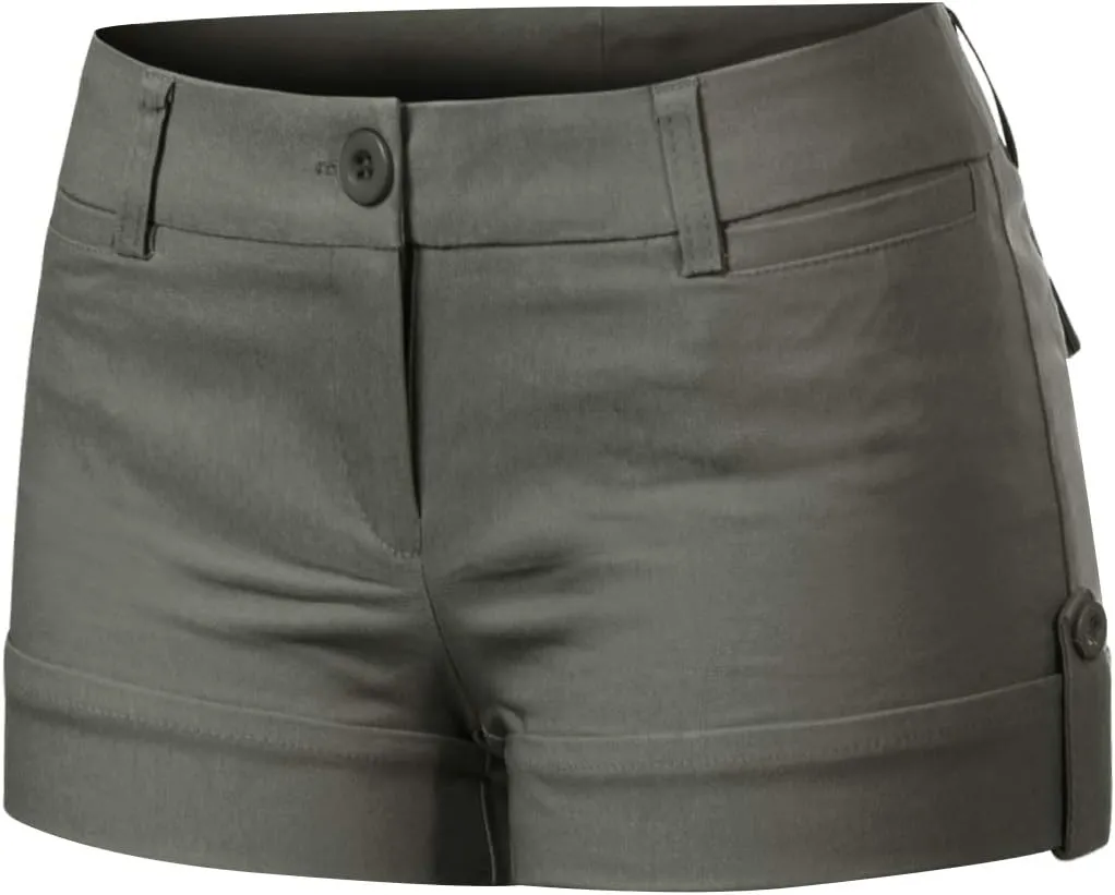MixMatchy Women's Casual Body Enhancing Comfort Cuffed Shorts with Pockets