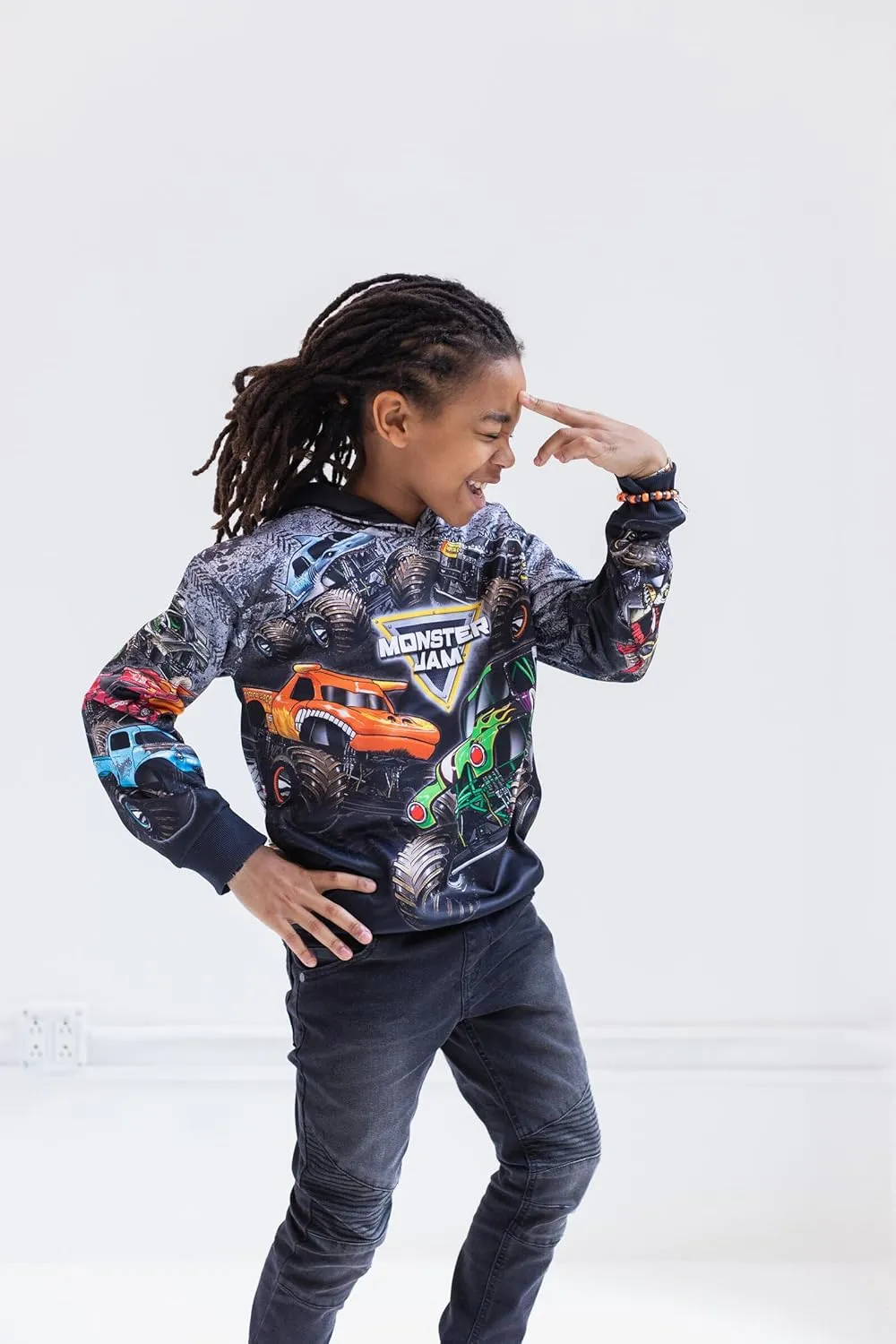 Monster Jam Fleece Pullover Hoodie Toddler to Big Kid Grave Digger El Toro Loco Megalodon Sparkle Smash