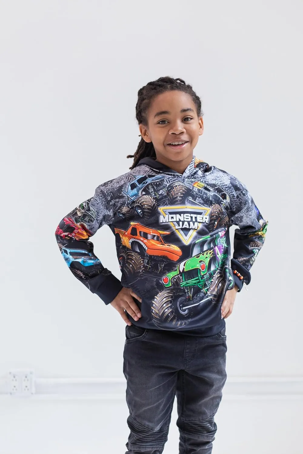 Monster Jam Fleece Pullover Hoodie Toddler to Big Kid Grave Digger El Toro Loco Megalodon Sparkle Smash