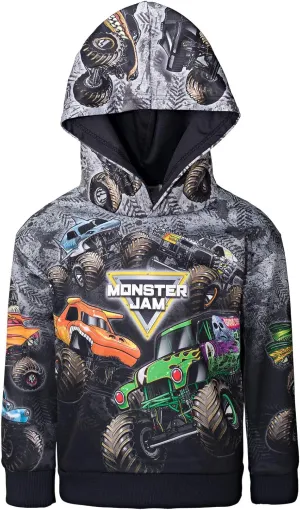 Monster Jam Fleece Pullover Hoodie Toddler to Big Kid Grave Digger El Toro Loco Megalodon Sparkle Smash