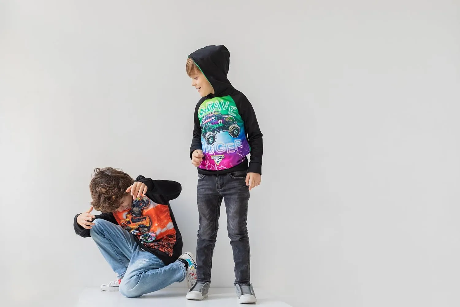 Monster Jam Maximum Destruction El Toro Loco Grave Digger Fleece Pullover Hoodie Toddler to Big Kid