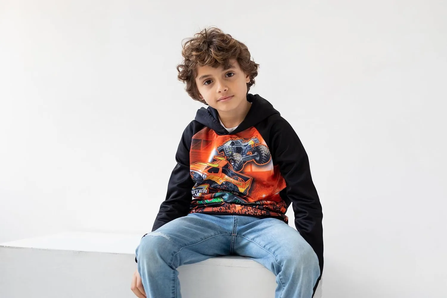 Monster Jam Maximum Destruction El Toro Loco Grave Digger Fleece Pullover Hoodie Toddler to Big Kid