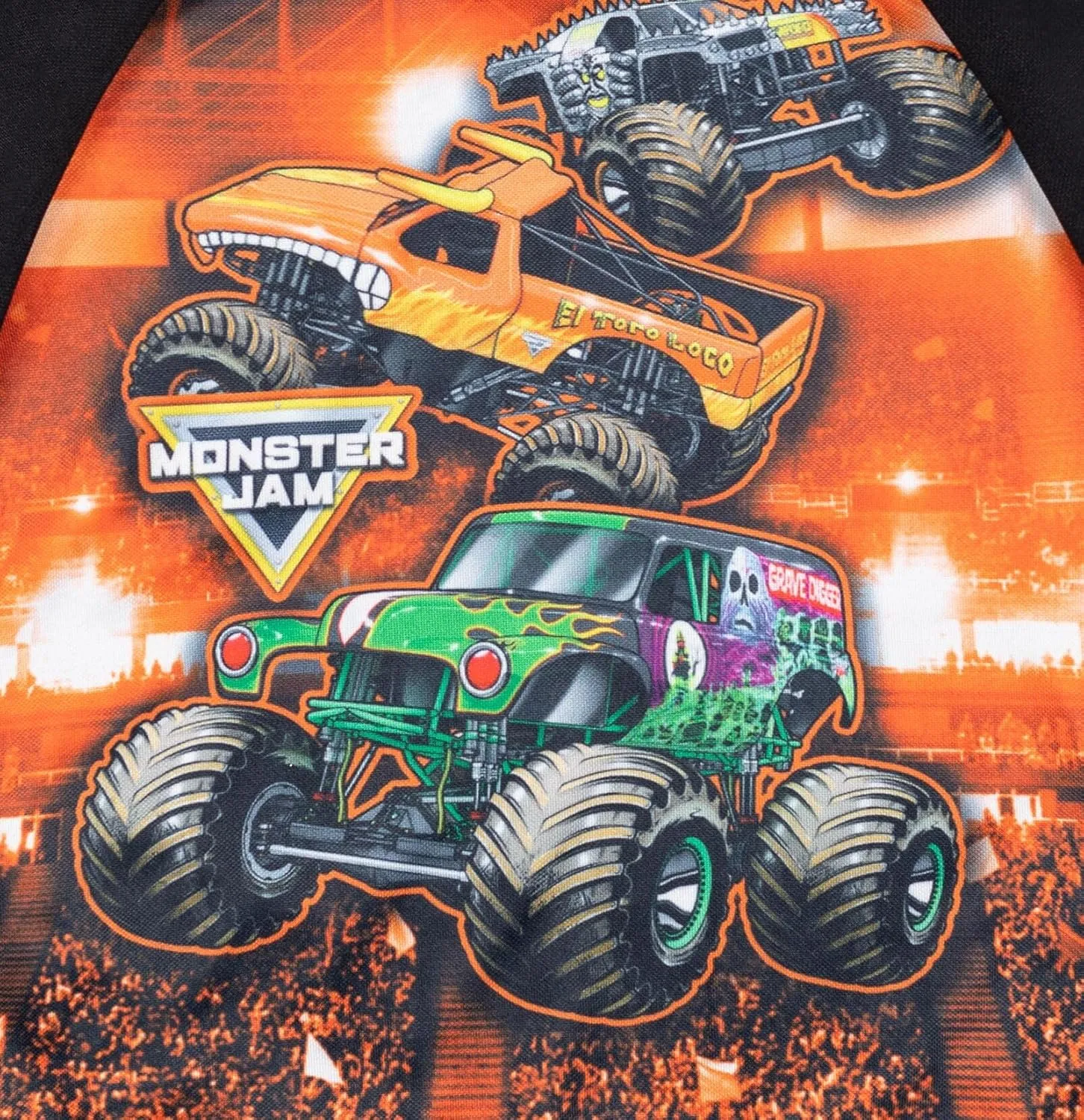 Monster Jam Maximum Destruction El Toro Loco Grave Digger Fleece Pullover Hoodie Toddler to Big Kid