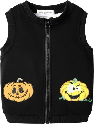 Mud Kingdom Little Boys Fleece Lined Vest Cute Cartoon Patterns Zipper Closure Sleeveless Jacket Thick Warm Outerwear